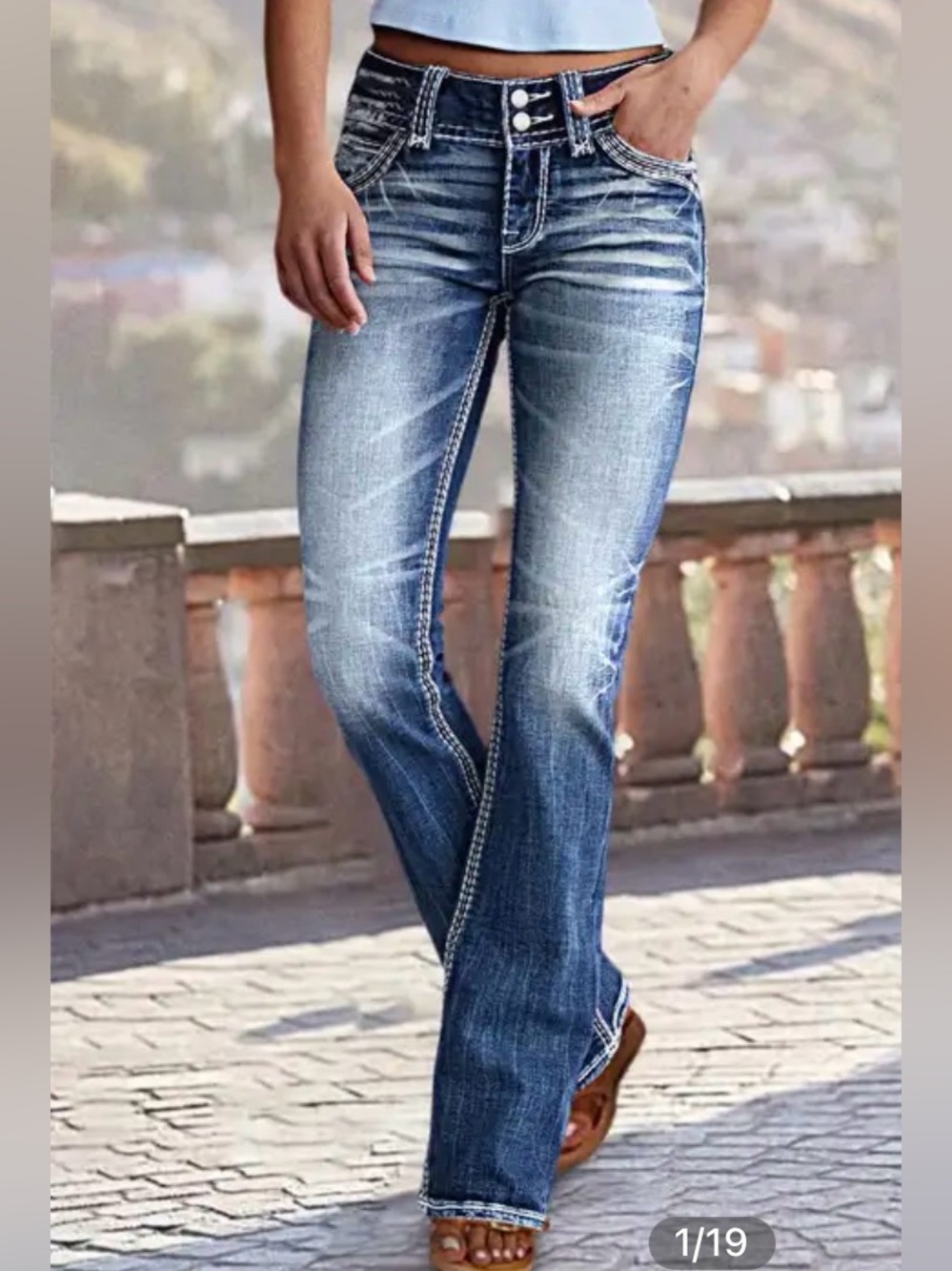 Flamingals 90s Y2K Vintage Slant Pocket Mid Waist Bootcut Jeans XL ZZ3-10